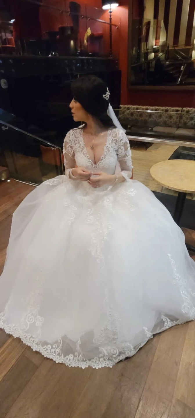 Wedding Dress with Long Lace Sleeves