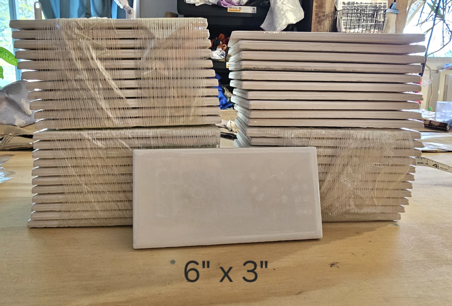 Light Gray Ceramic Tiles - 6" x 3" (Bulk Lot)
