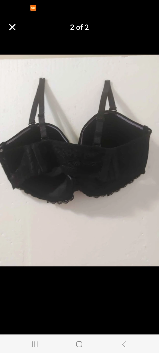 Black push-up bra with lace trim - photo 2