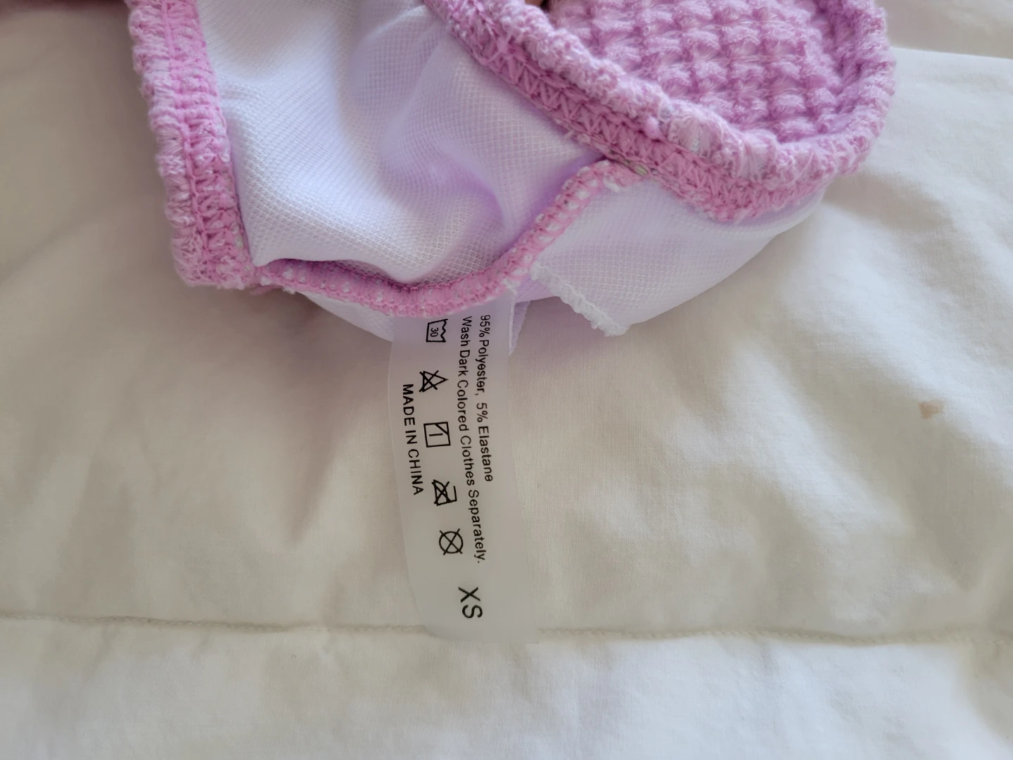 Women's XS Pink Waffle Knit Bikini
