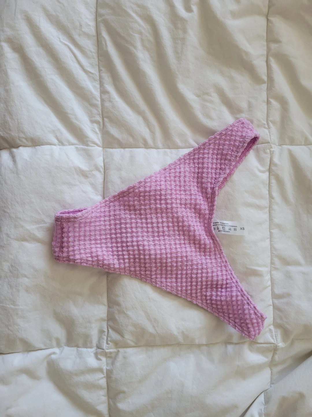 Women's XS Pink Waffle Knit Bikini - photo 2