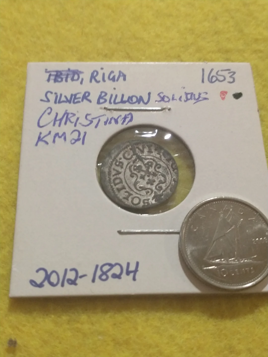 1653 Polish Lithuanian Commonwealth  Christina silver solidus - photo 3