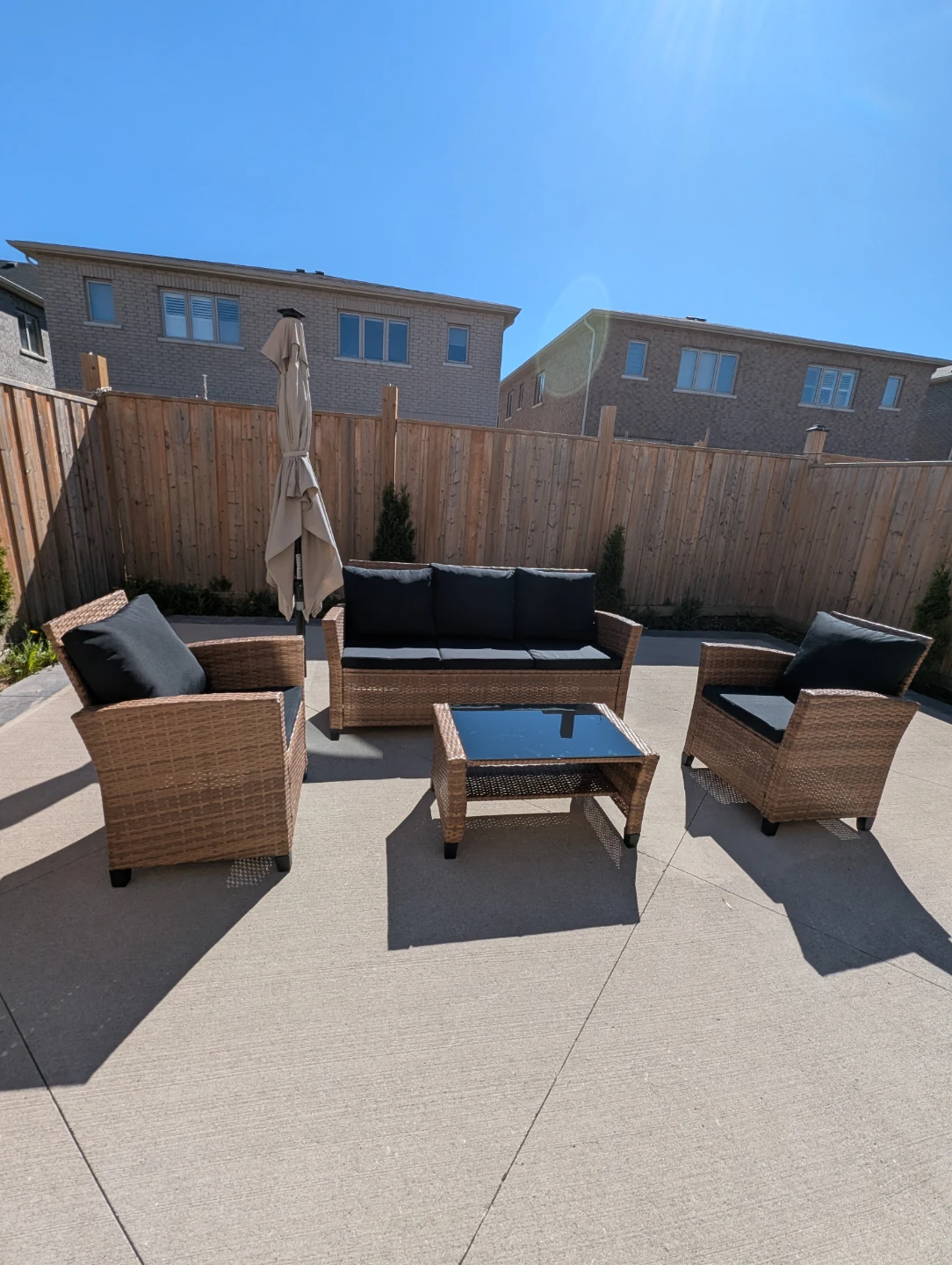 Wicker Patio Furniture Set with Cushions
