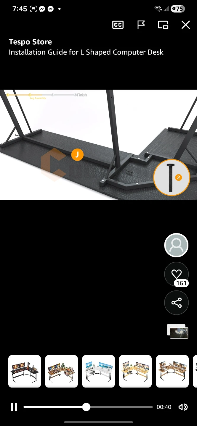 Tespo Store L Shaped Computer Desk Installation Guide