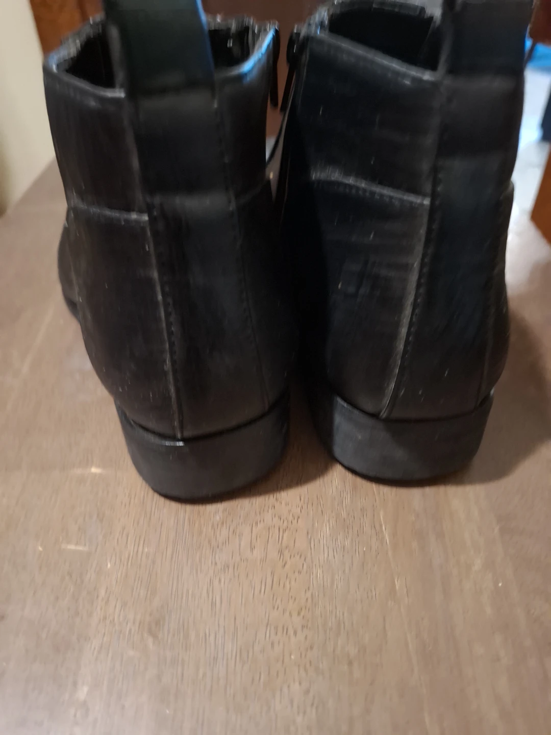 Black Faux Leather Ankle Boots - photo 3