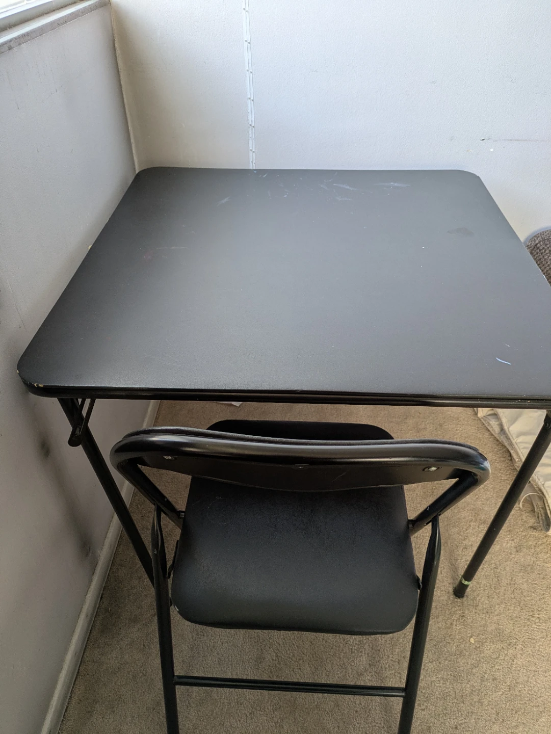 Black Folding Card Table - photo 2