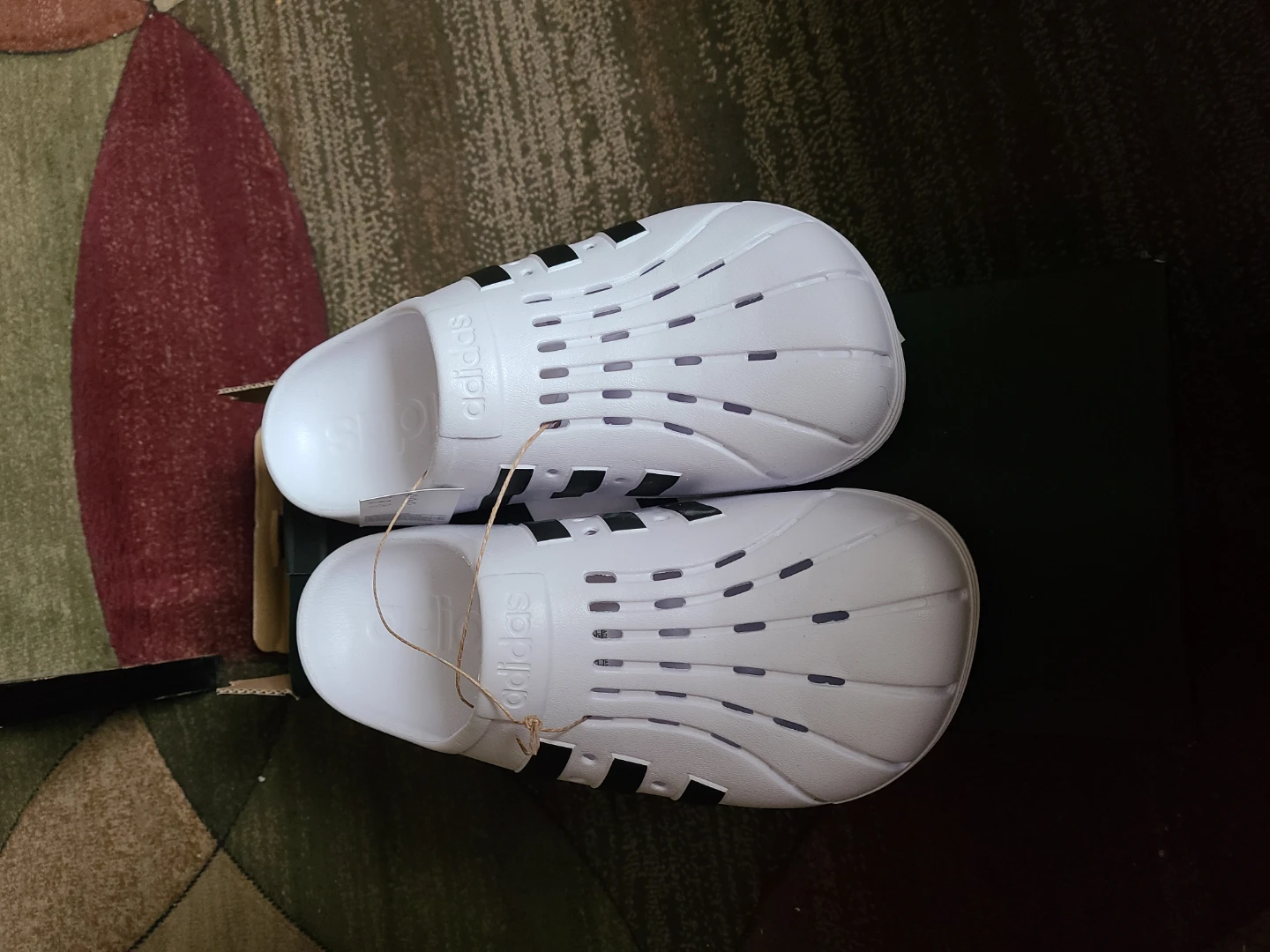 Womam Adidas White Slides Clogs size 9