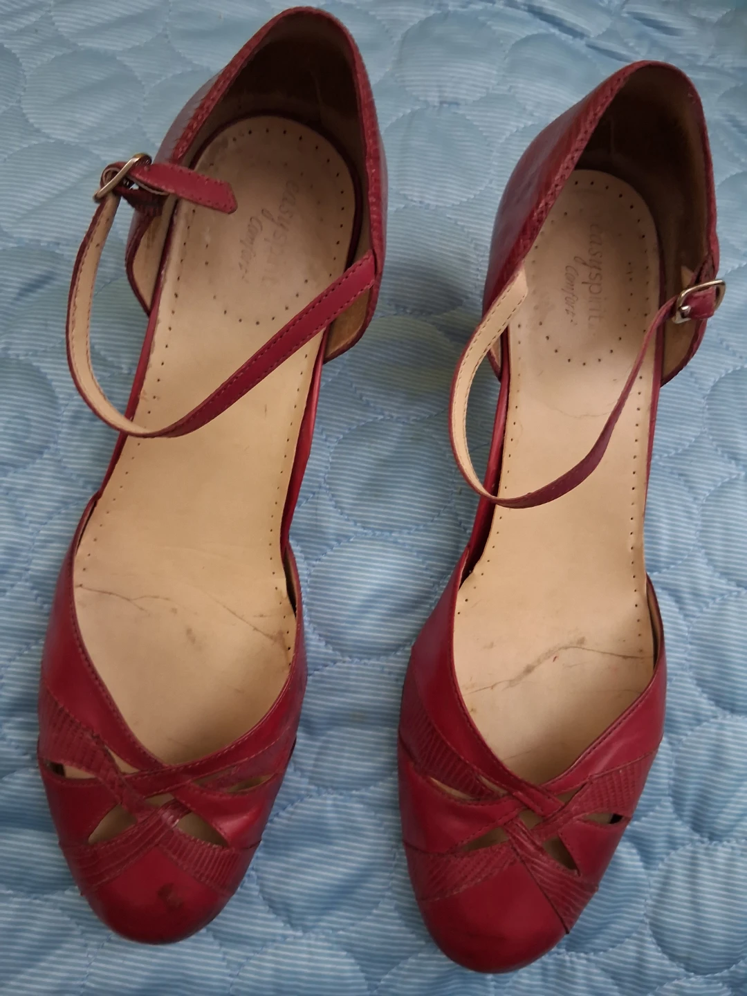 Easy Spirit Comfort Hot Pink Leather Cutout Heels Size 10B