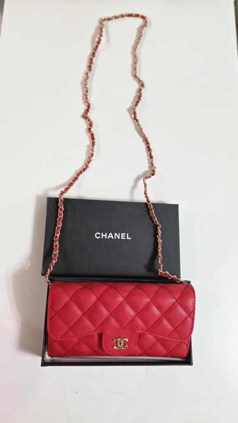 C h @ N3L Wallet on Chain Bag - Pink and red