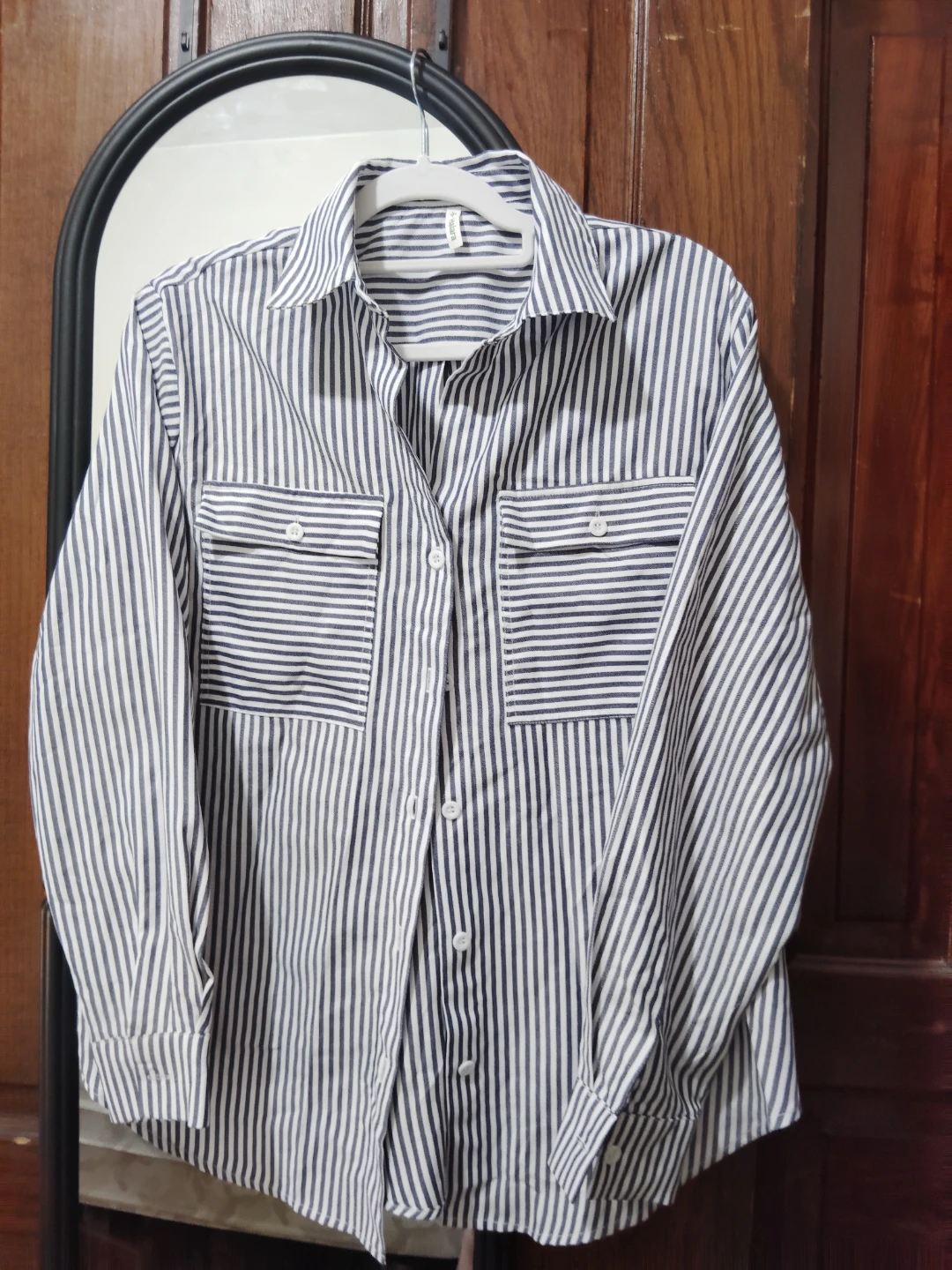 Blue and white dress shirt - photo 2