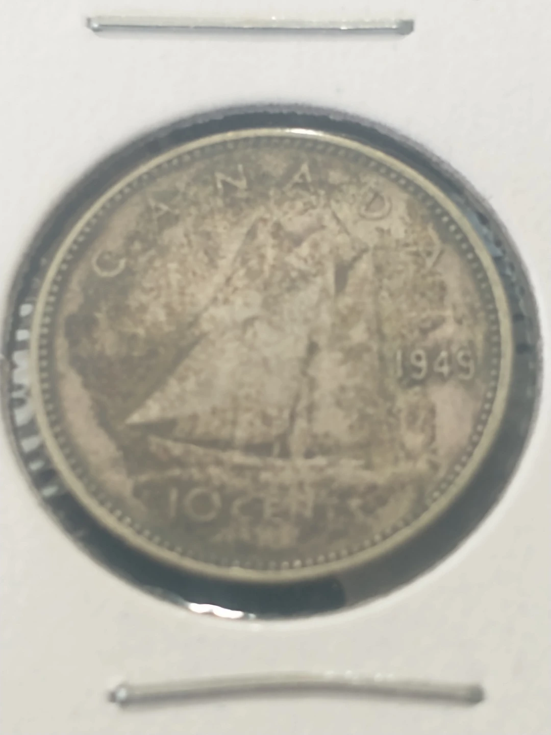 Canada silver dimes, lot 1:  1943, 1946, 1949, 1952 - photo 4