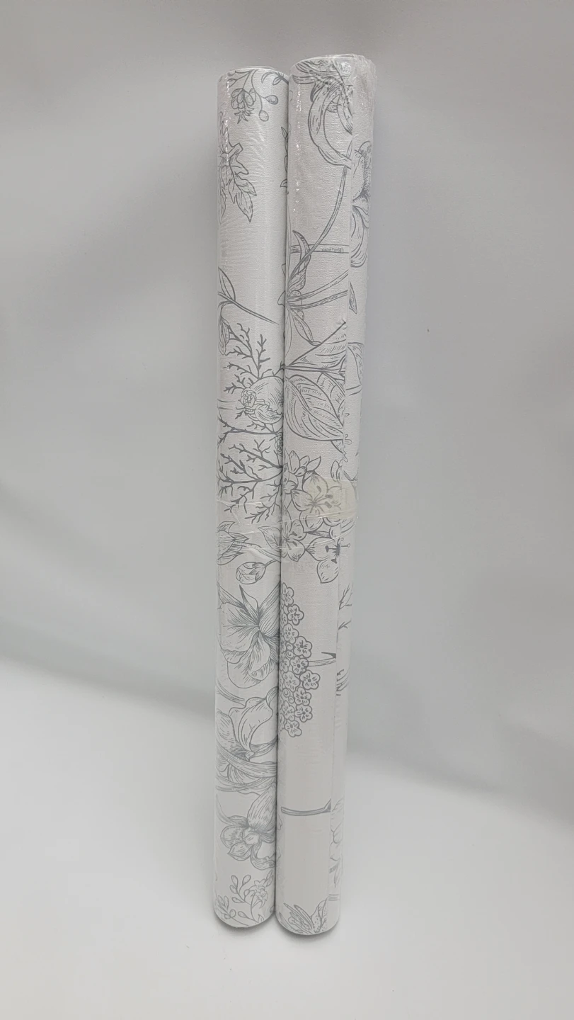 Blue Grey Floral Peel & Stick Wallpaper 17.3"x78.7", 2 Rolls - photo 4
