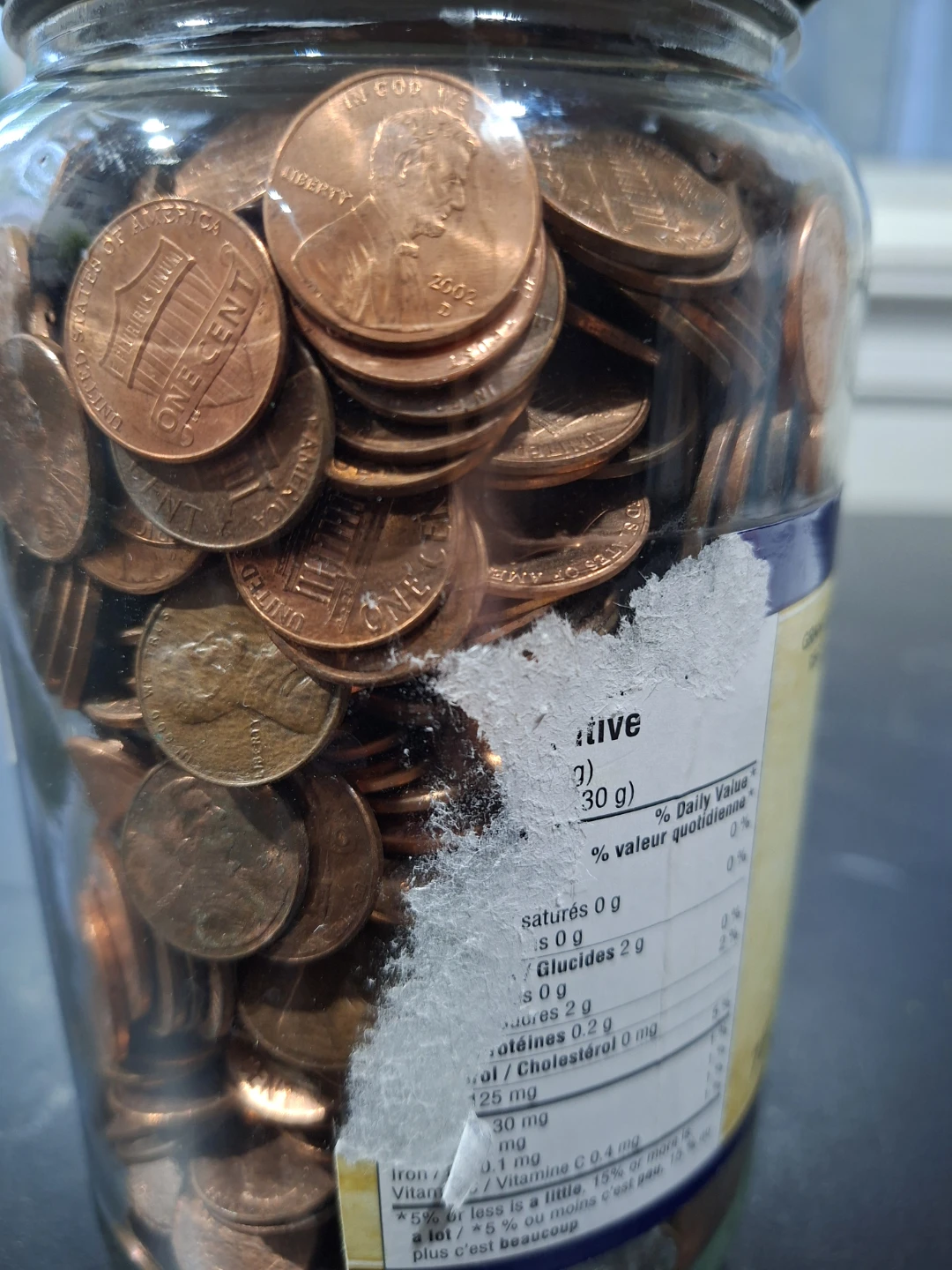 Large pickle Jar full of US Pennies - photo 3