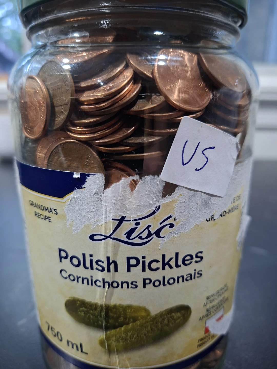Large pickle Jar full of US Pennies - photo 4
