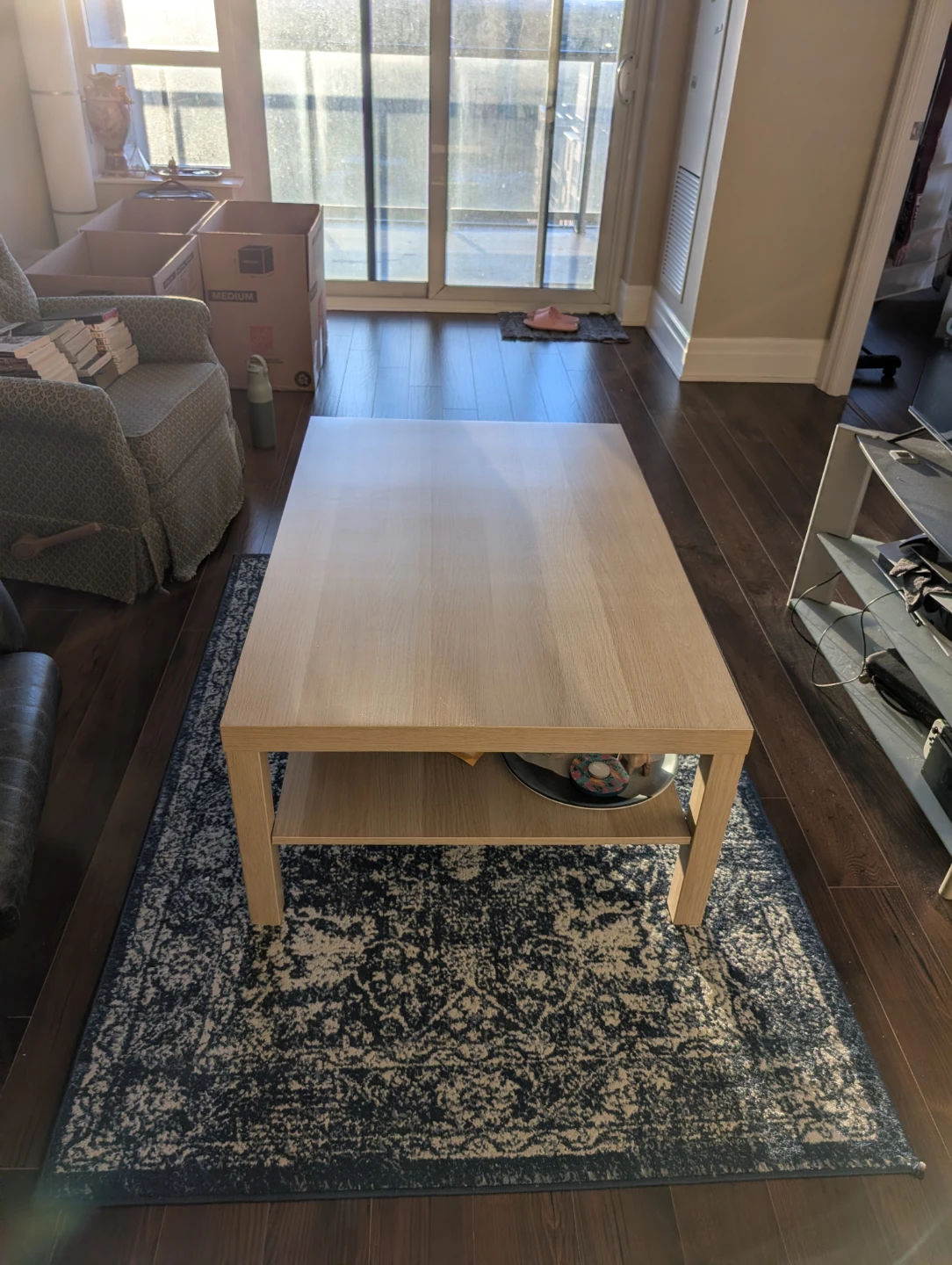 Light Wood Coffee Table with Shelf