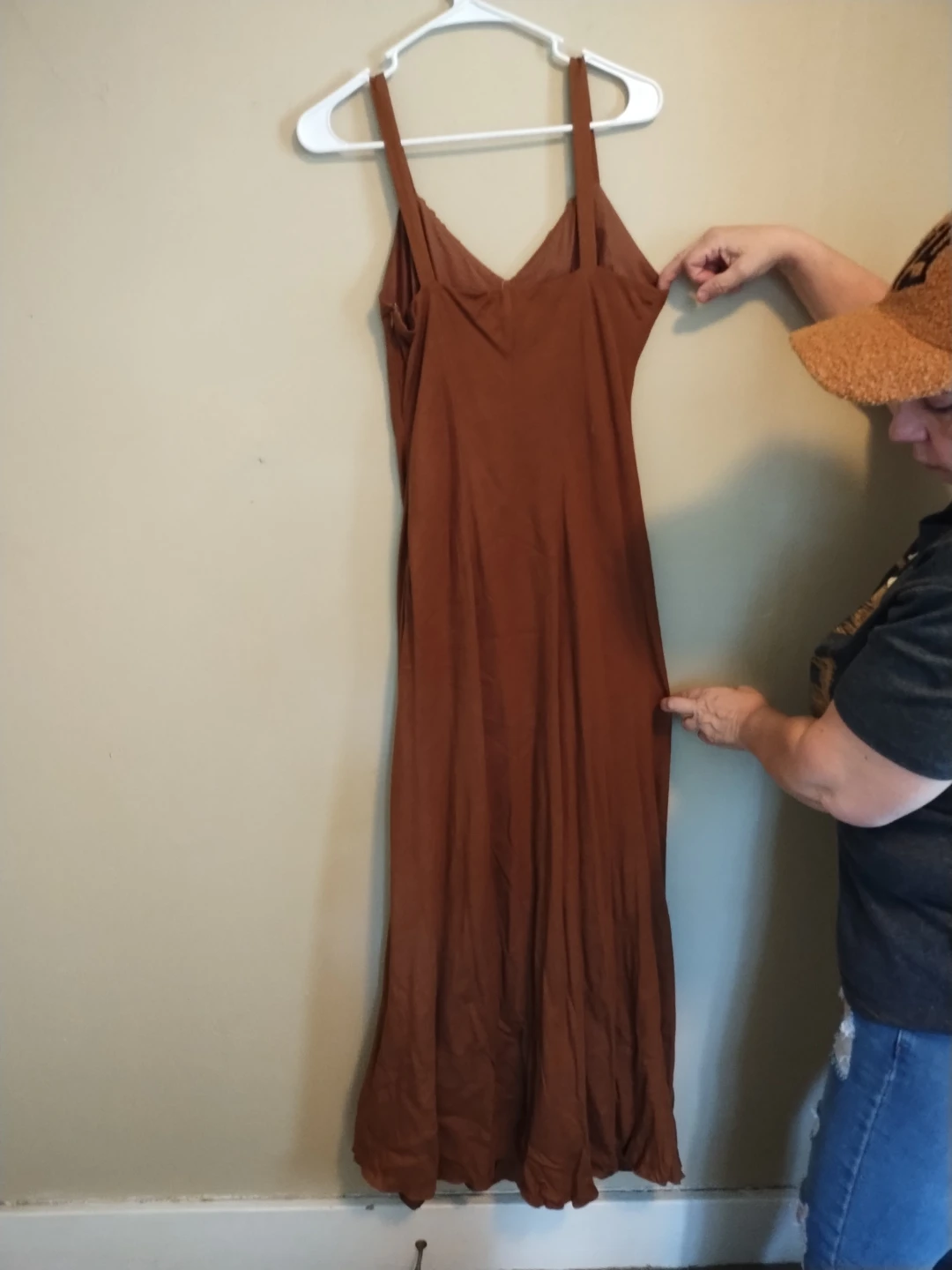 Metrostlye Brown Beaded Maxi Dress Size 10 - photo 3