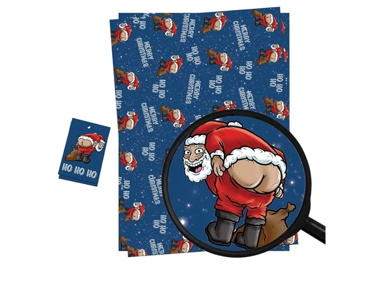 Funny Santa Christwas Wrapping Paper - photo 2