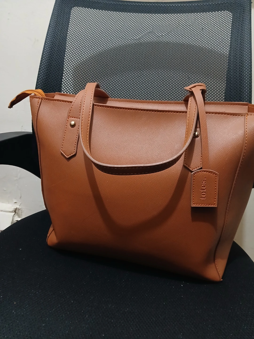 Brown Faux Leather Tote Bag - photo 3