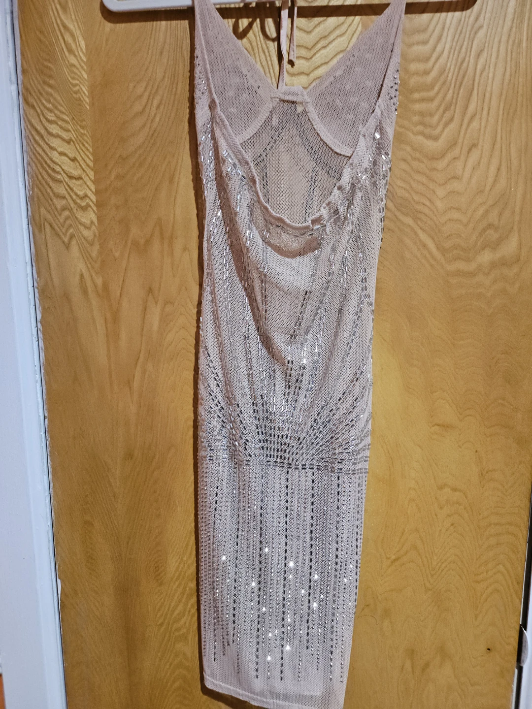 Sparkly Mesh Halter Dress