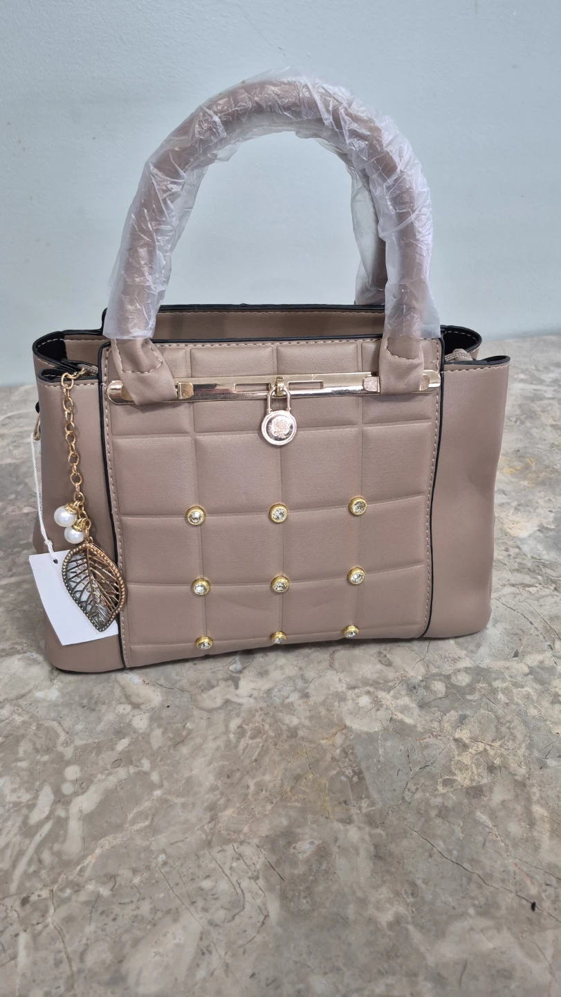 Women's Quilted Handbag with Rhinestones - photo 4
