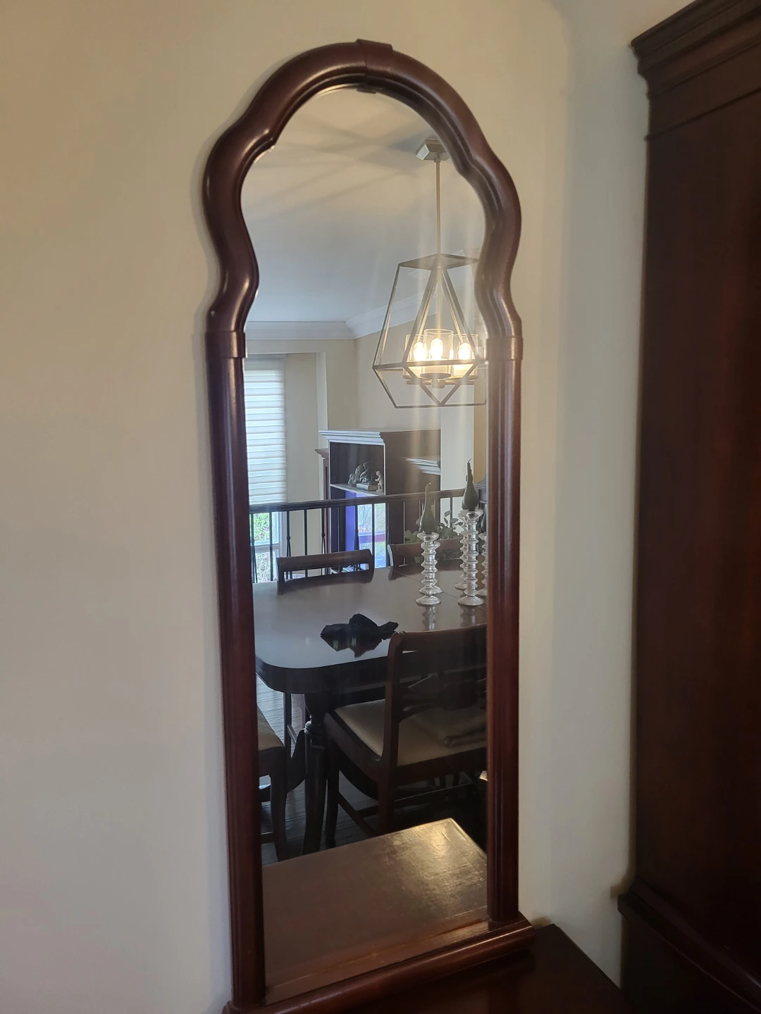 Vintage Wooden Console Table with Mirror - photo 4