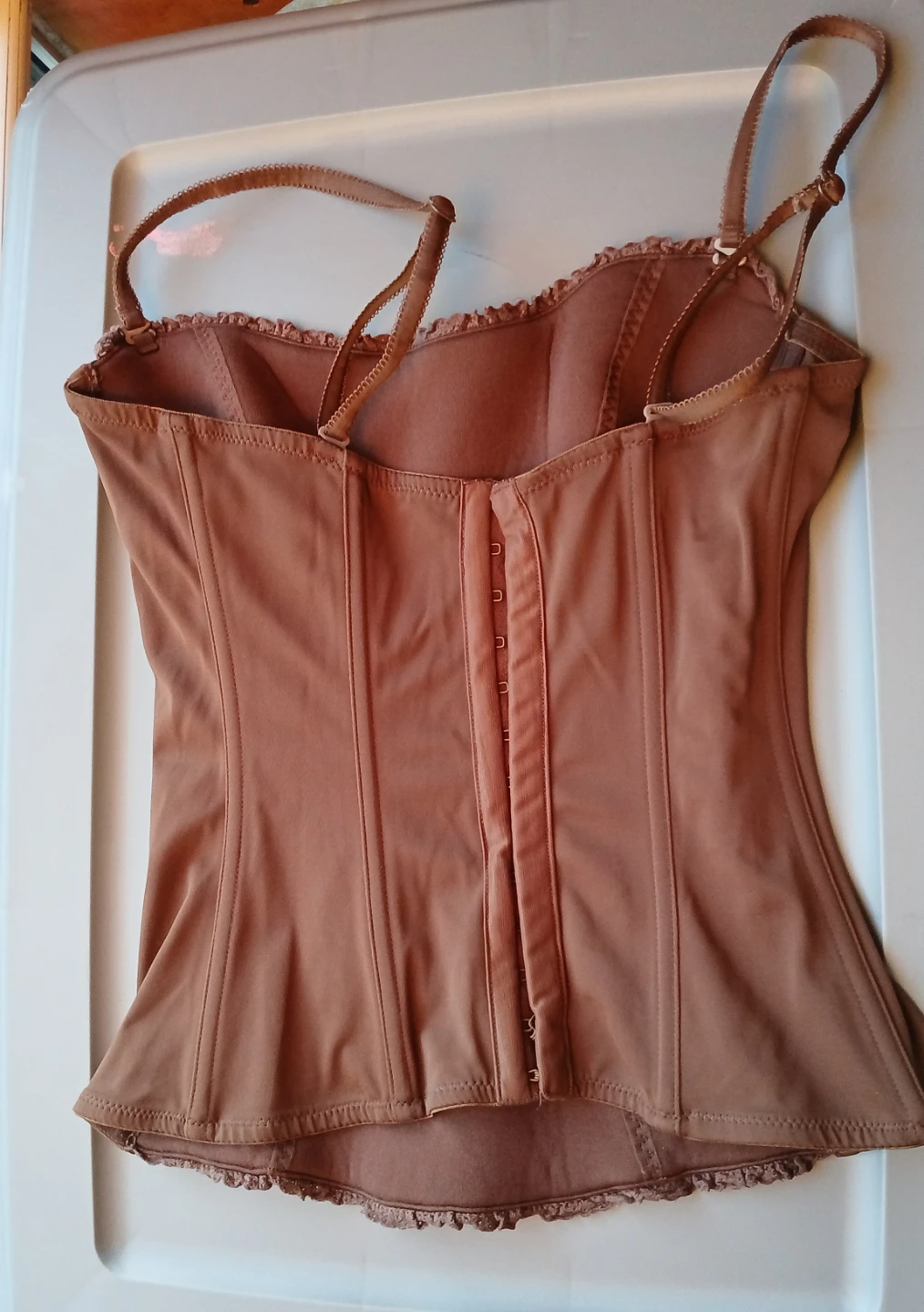 Brown Eyelet Corset Top Size S - photo 3