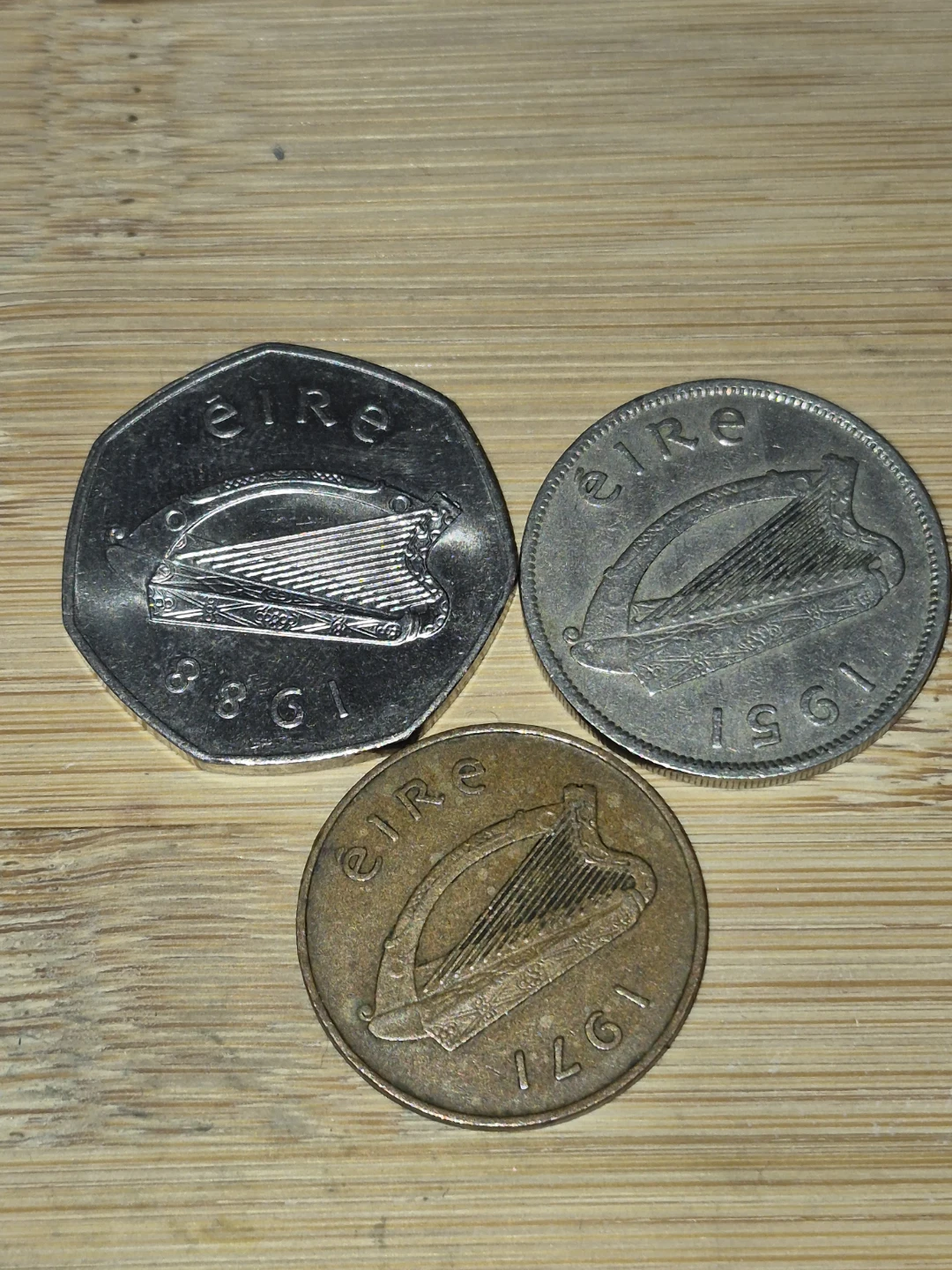 Irish 50p, 2p, and 25p Coins