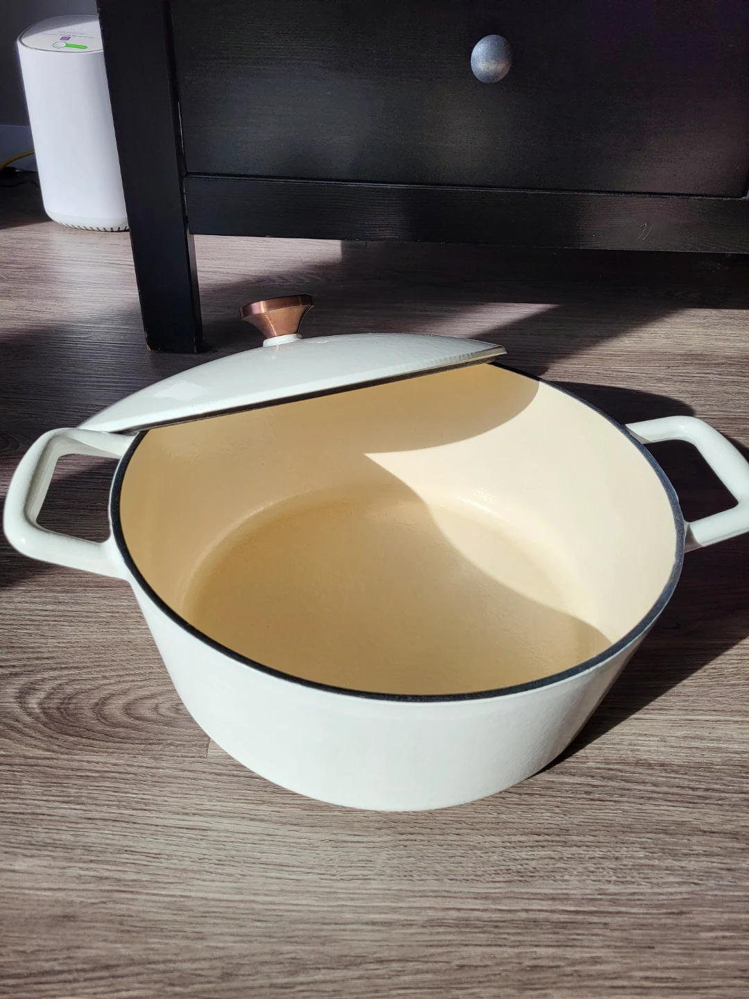 Beige Enamel Dutch Oven with Lid - photo 3