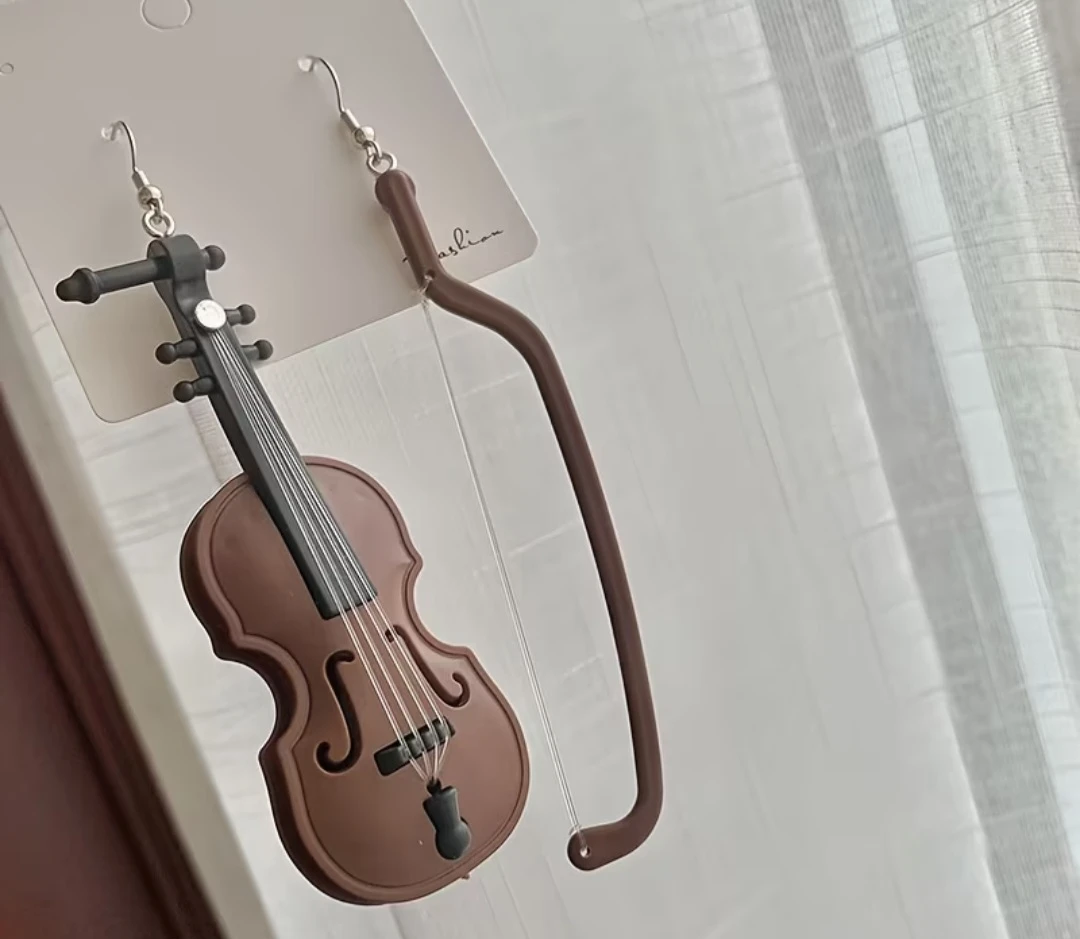 New Creative Violin Dangle Earrings