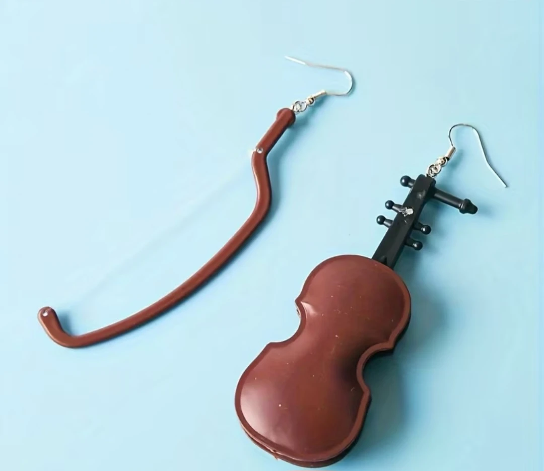 New Creative Violin Dangle Earrings - photo 3