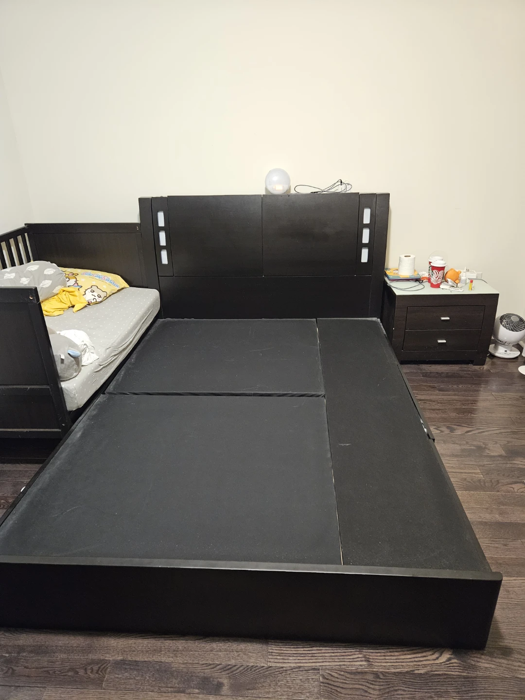Black Queen Bed Frame with Storage