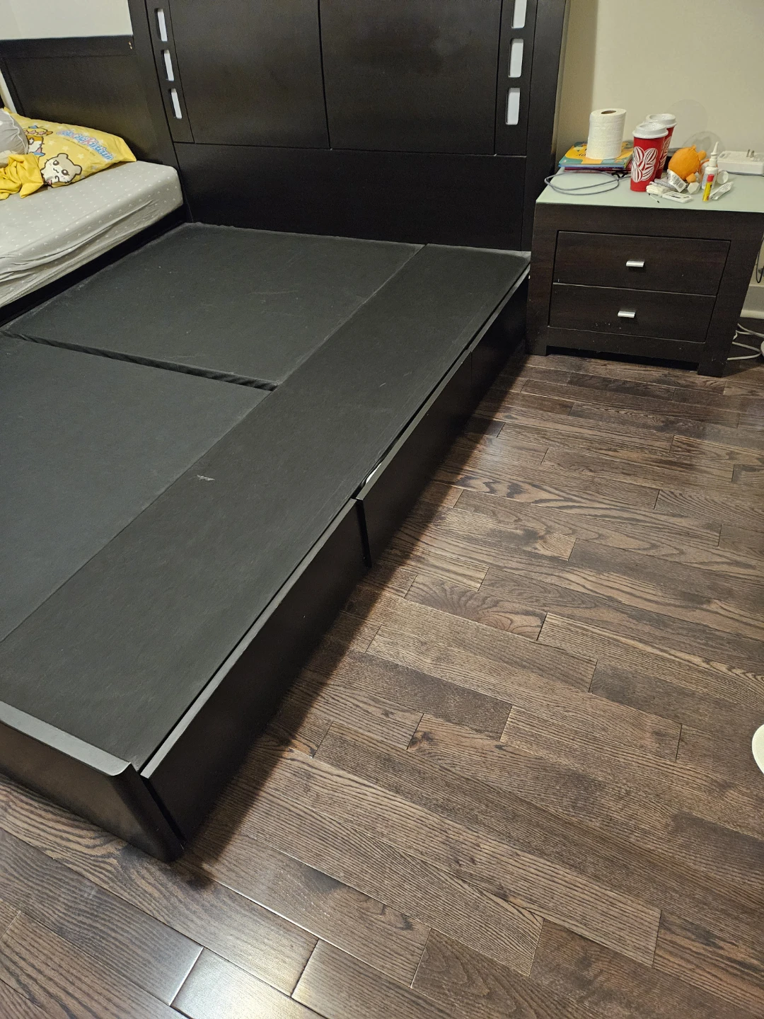 Black Queen Bed Frame with Storage - photo 2