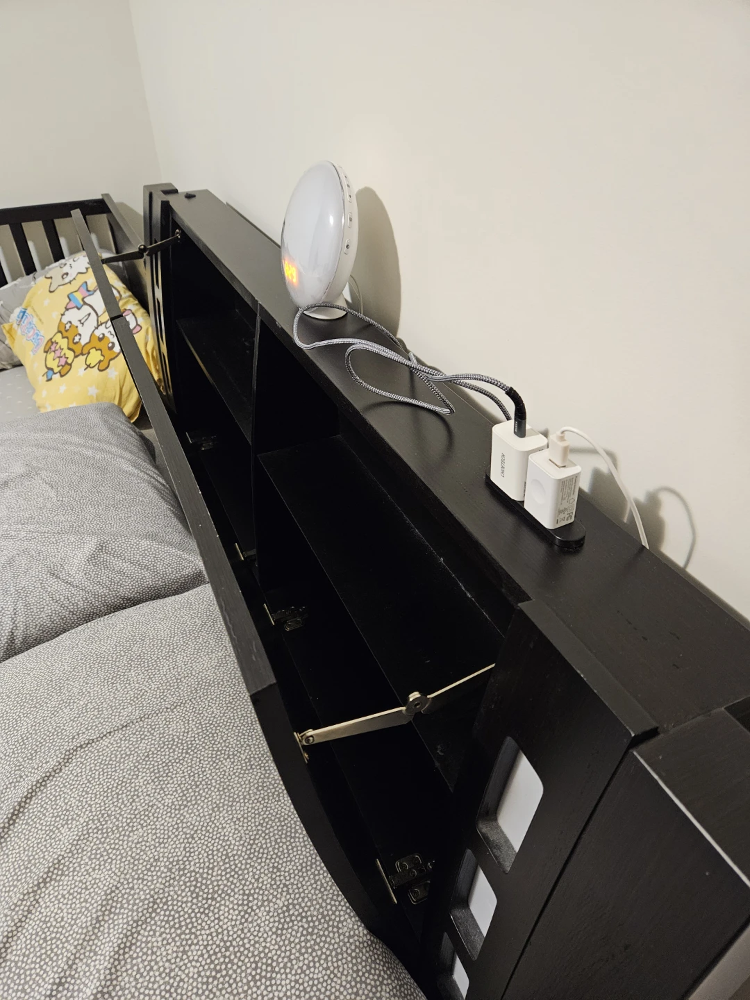 Black Queen Bed Frame with Storage - photo 4