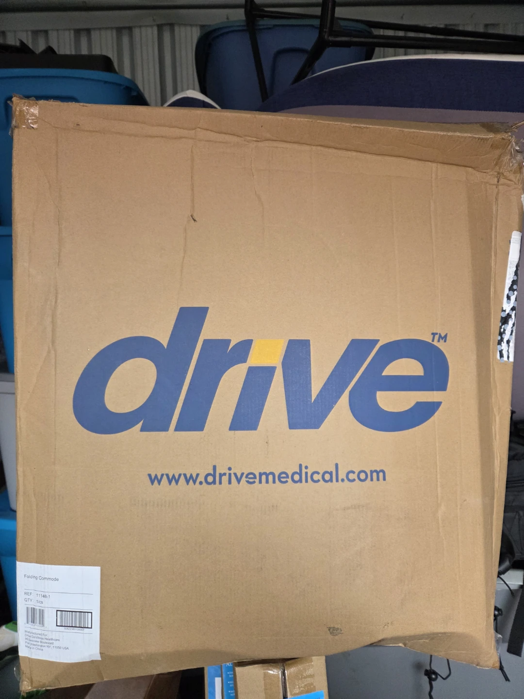 Drive Medical 11148-1 Folding Steel Bedside Commode Chair New - photo 2