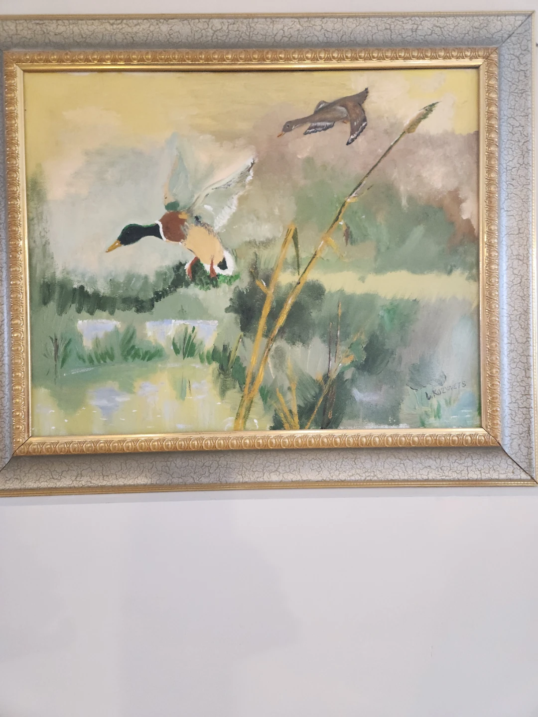 Framed Painting of Ducks 25x21 inches - photo 2