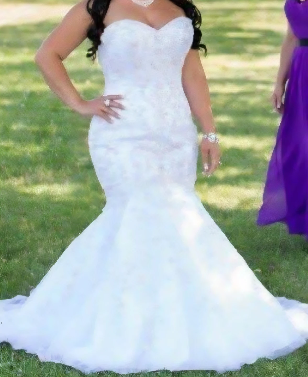 2 Dresses in 1 Strapless Mermaid Wedding Dress with Corset Back