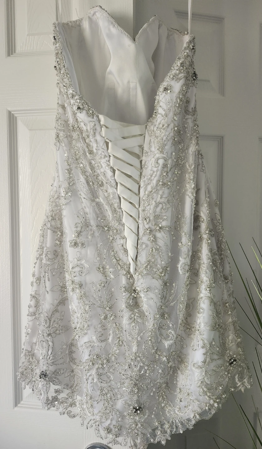 2 Dresses in 1 Strapless Mermaid Wedding Dress with Corset Back - photo 3