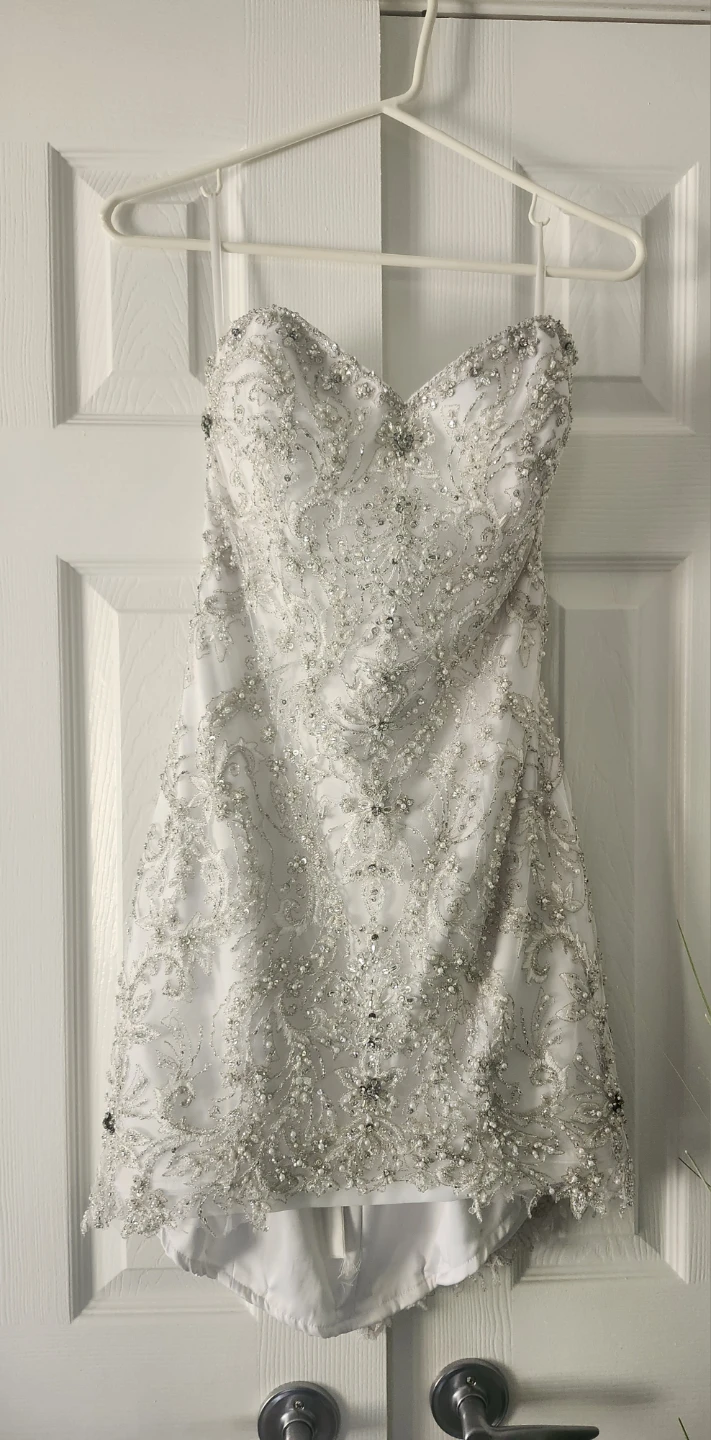 2 Dresses in 1 Strapless Mermaid Wedding Dress with Corset Back - photo 4