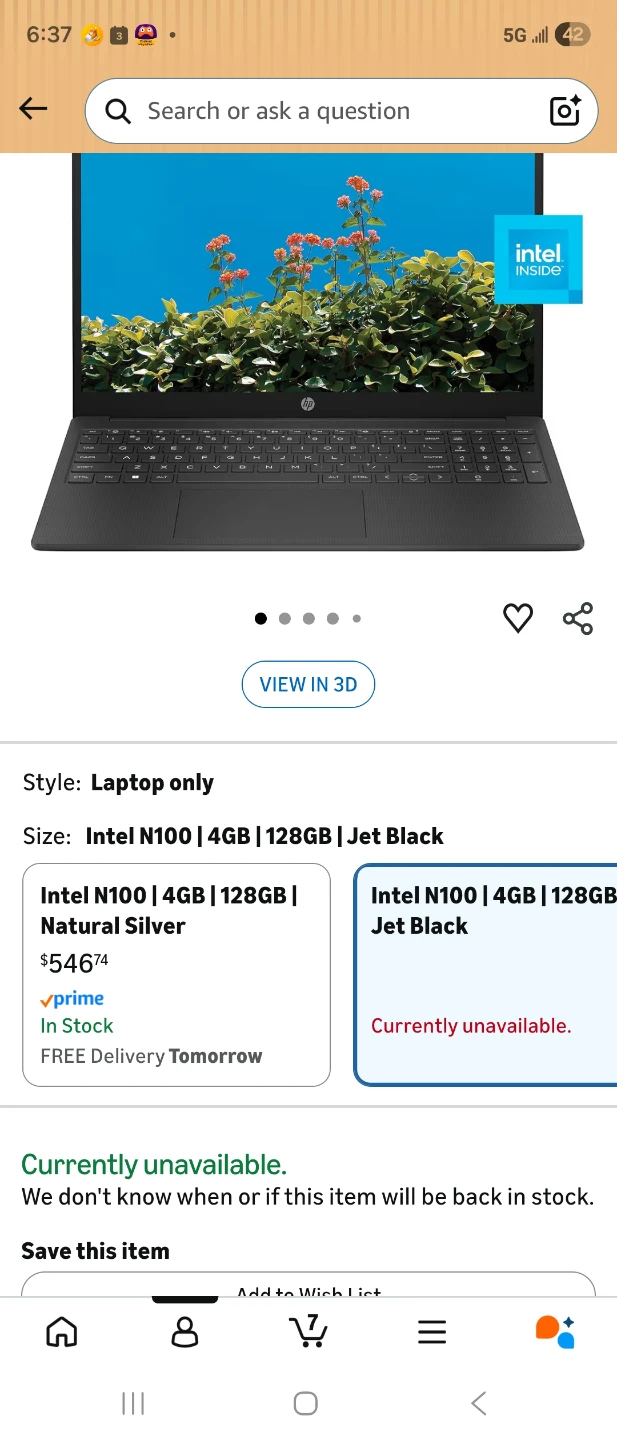 HP Laptop - Intel N100, 4GB RAM, 128GB Storage