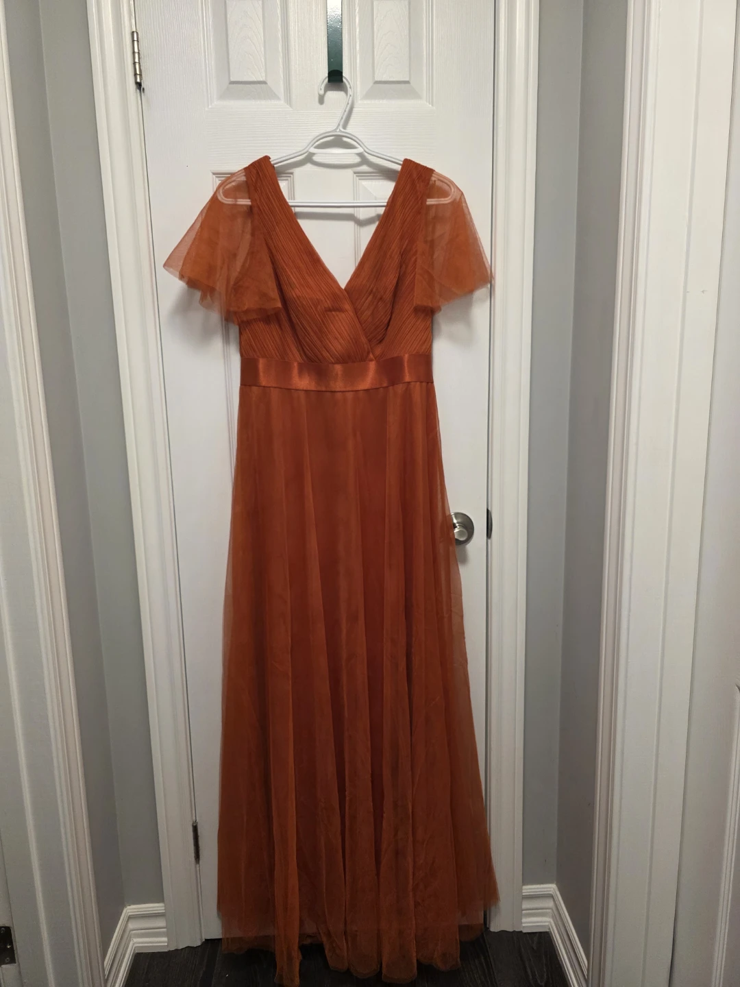 Women's Orange Tulle Maxi Dress - photo 2