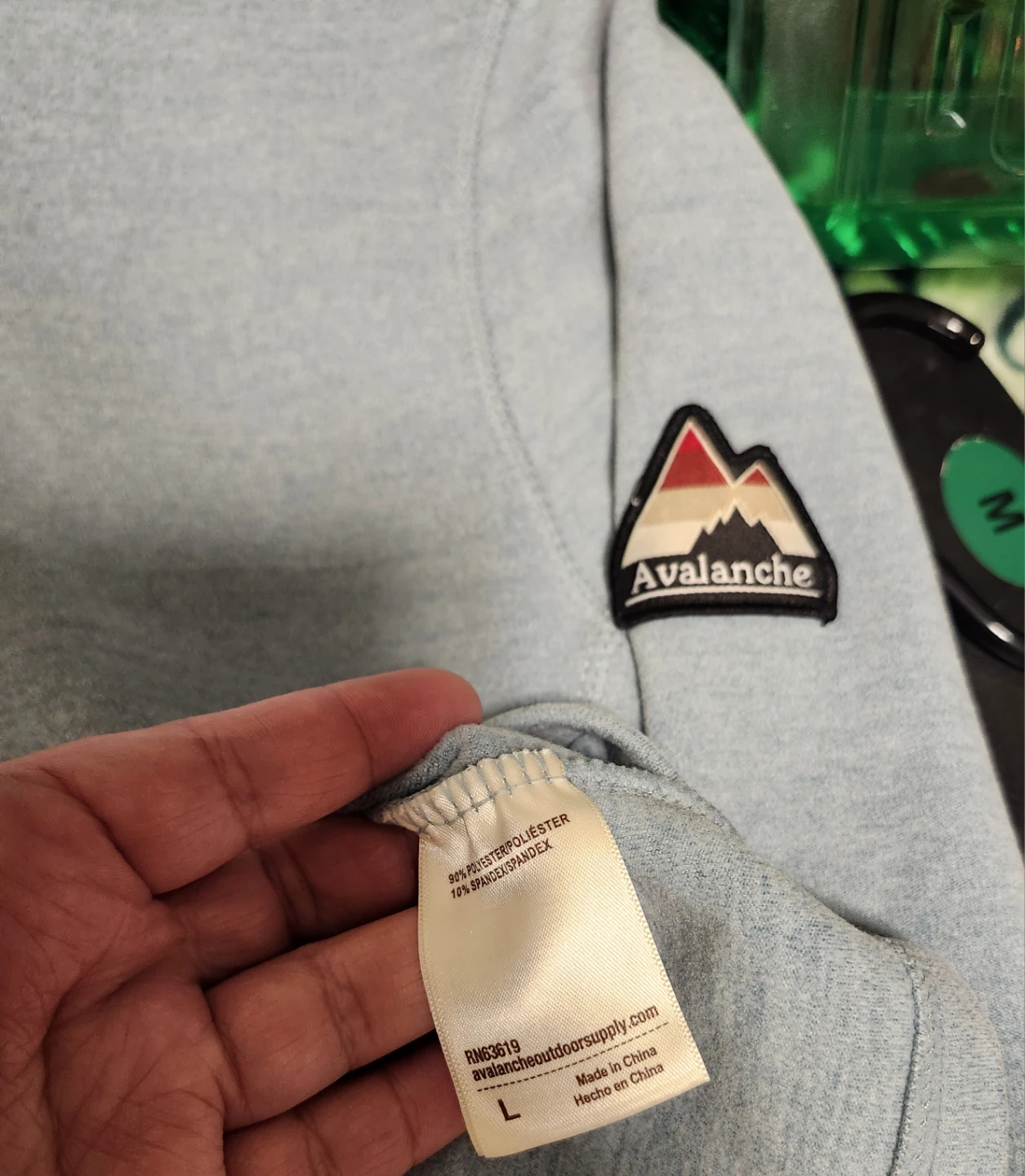 Avalanche Men's 1/4 Zip Fleece Pullover - Light Blue - Size L - photo 3