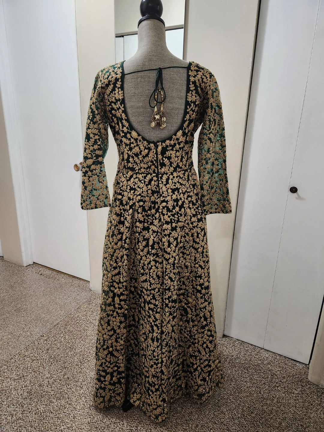 Women's Green Embroidered Anarkali Dress - photo 4