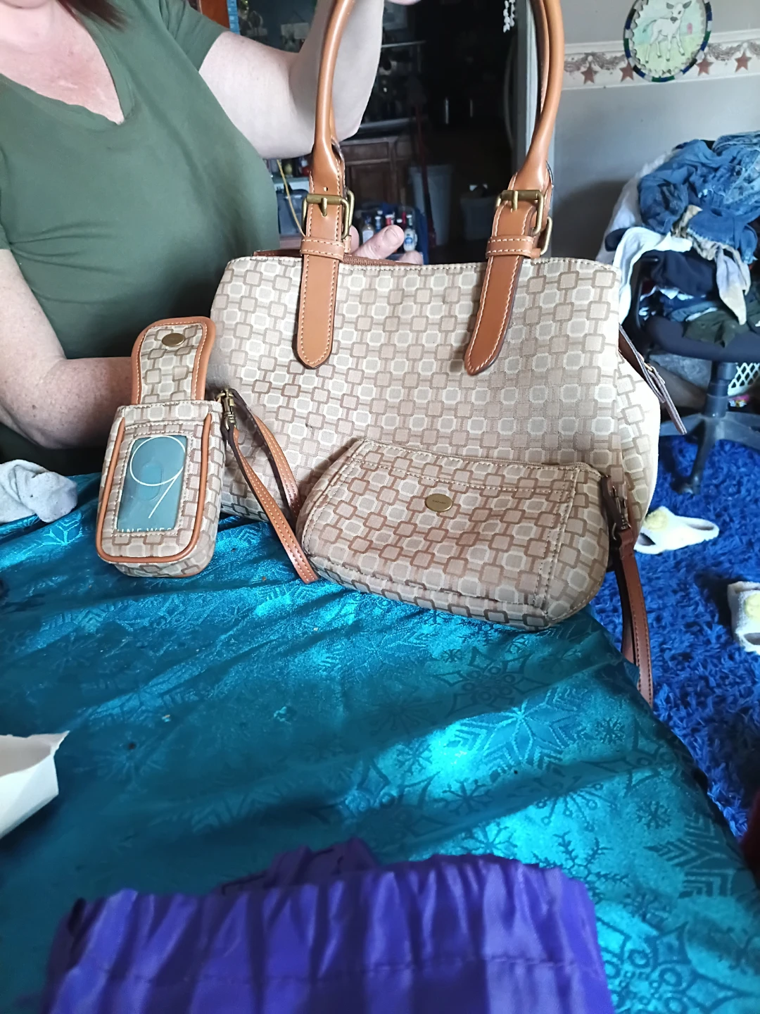 Nine West Shoulder Bag with Matching Wallet and Coin Purse