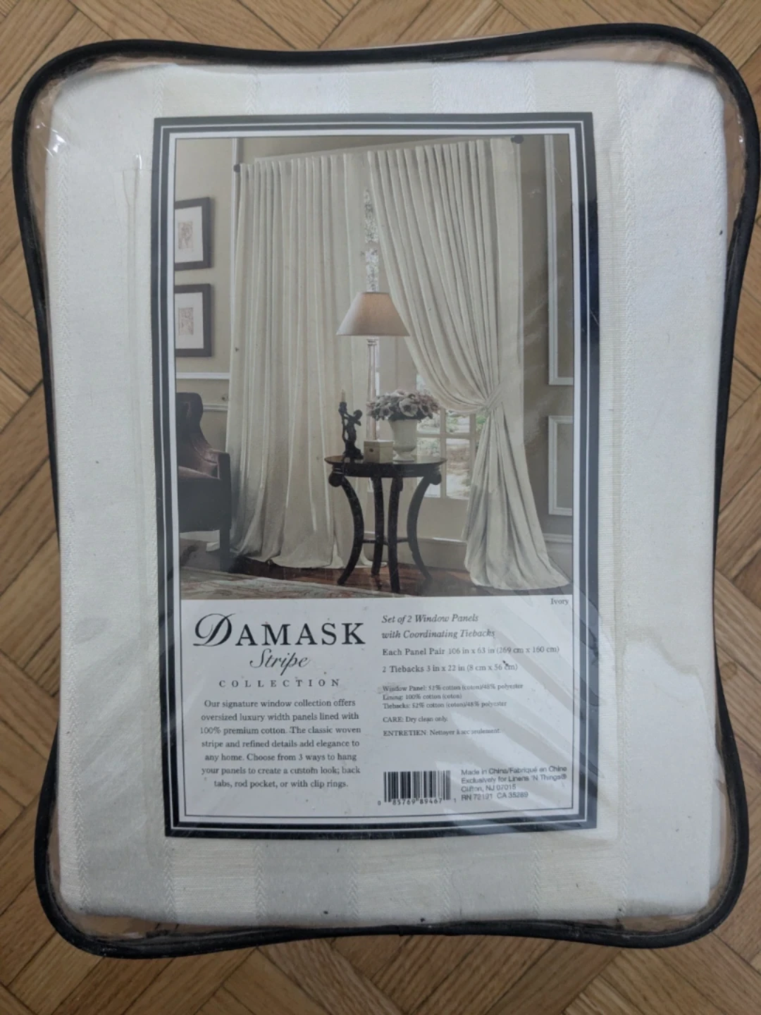 NEW Ivory Window Panels Set of 2 with Tiebacks