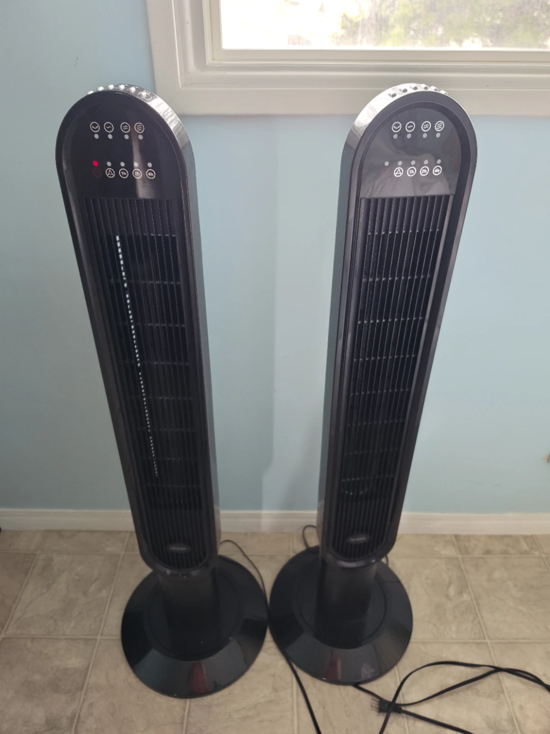 2 Like New NOMA Oscillating Tower Fan, Remote Control