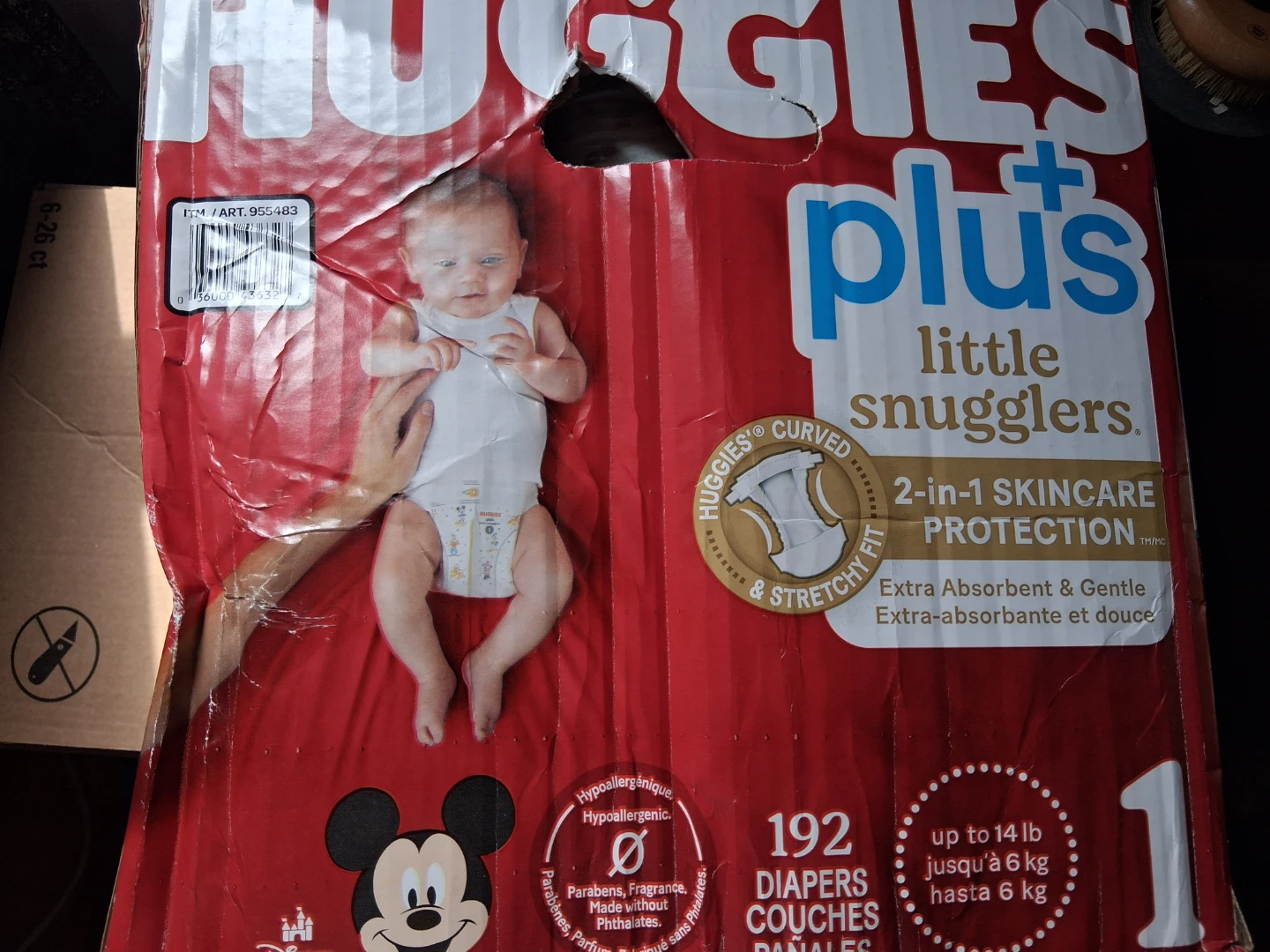 Huggies Plus Little Snugglers Diapers - Size 1 (192 Count)