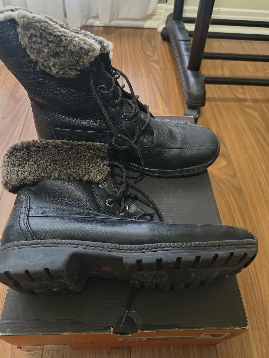 Fur Lined Black Leather Winter Boots - photo 2