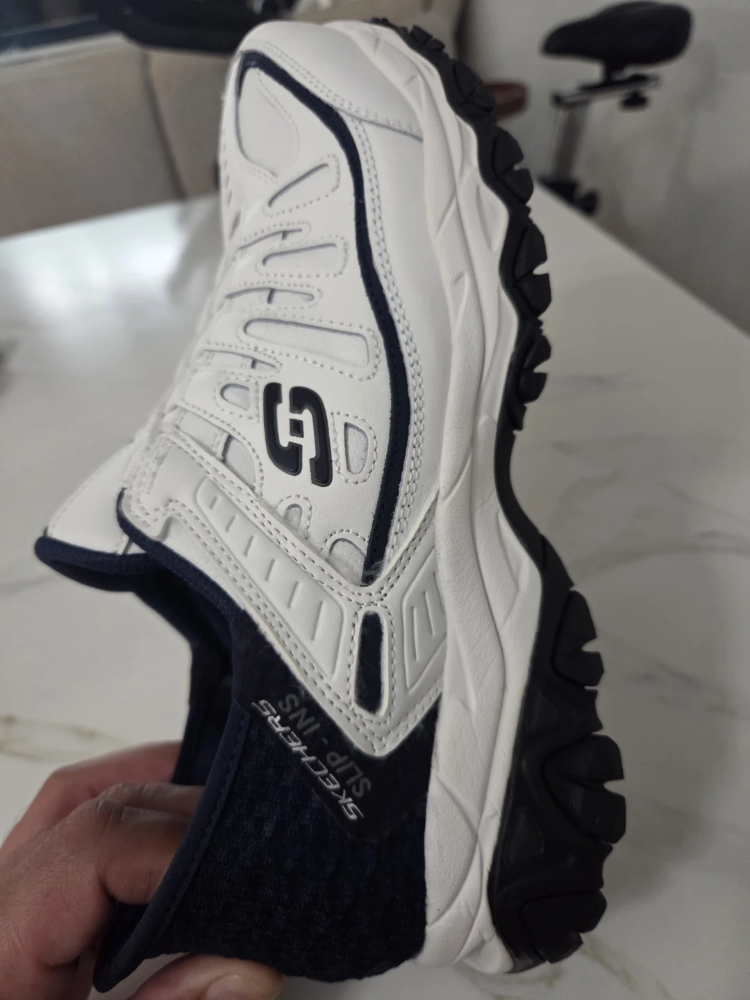 Skechers Slip-Ins Athletic Shoes - White/Navy - photo 3