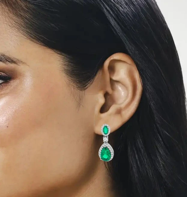 Peoples Jewellers Emerald & Sapphire Drop Earrings - photo 4