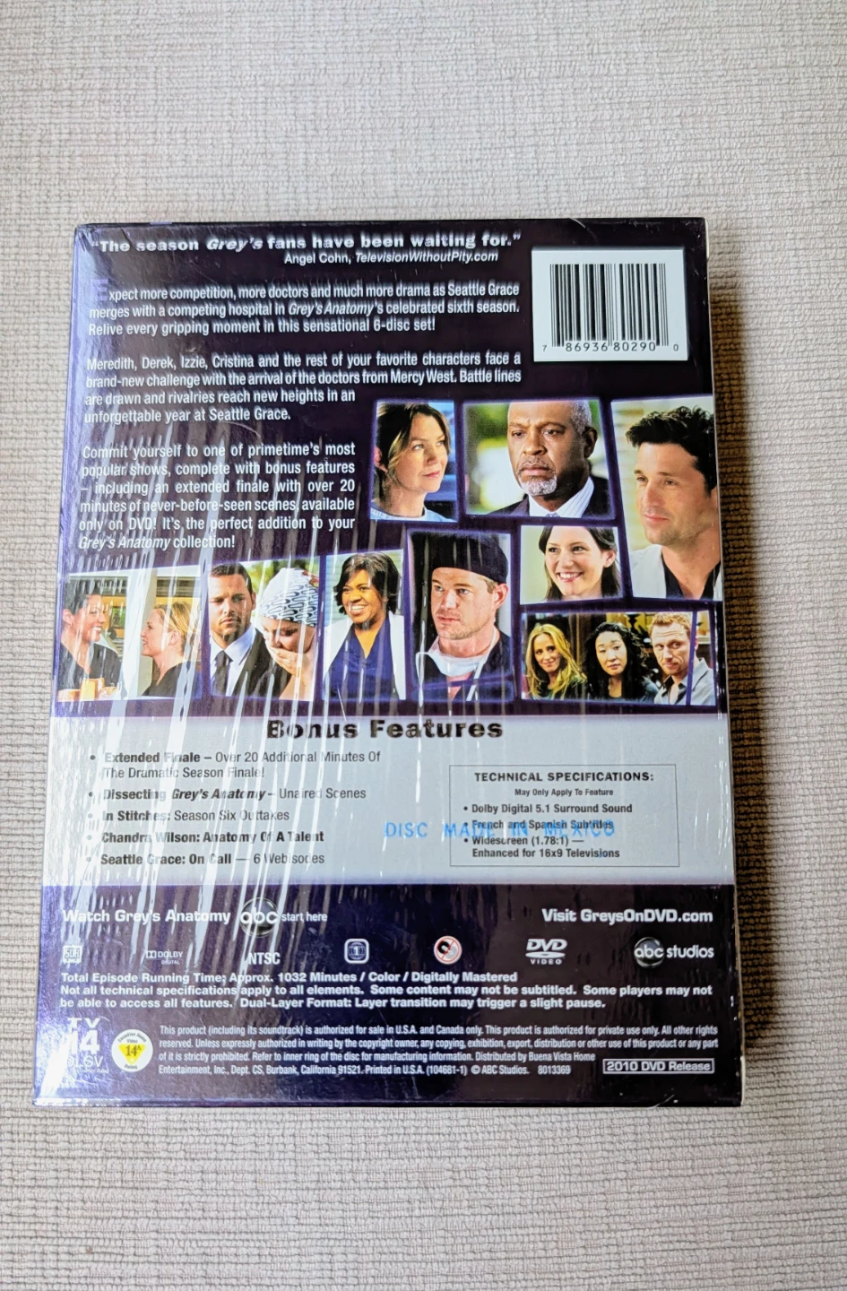 Brand New Grey's Anatomy Complete Sixth Season DVD Set - photo 2